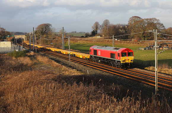 66056 passes Elmsfield on 6.2.23 with 6K27 Carlisle to Crewe engineers.