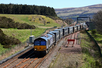 66426 departs the new Blackford Freight terminal on 20.4.23 with Highland Spring water heading to Mossend.