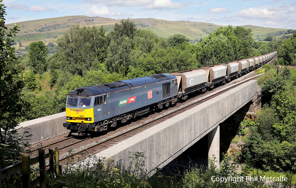 60074 at Chinley South Jc with 6H02 09.30 Arpley Sidings to Tunstead on 7.7.23