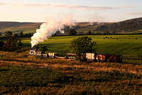 The sun sets on a excellent charter with 52322 on the Embsay line.