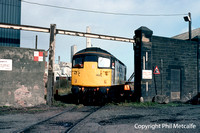 26002 shunts at Leith Docks in 1990 with a coal service.
