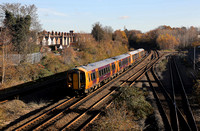 172215 heads past Tyseley on 25.11.23 with 2V52 1208 Stratford-upon-Avon to Worcester Foregate Street