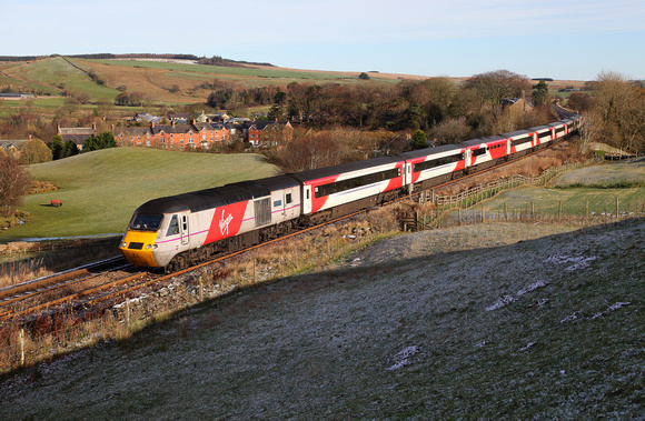 43367 heads past Gilsland on 21.11.15 with a Newcastle to Edinburgh diverted onto the Tyne Valley.