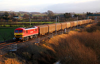 90036 heads past Elmsfield with 6S02 Warrington to Shieldmuir extra xmas mail.