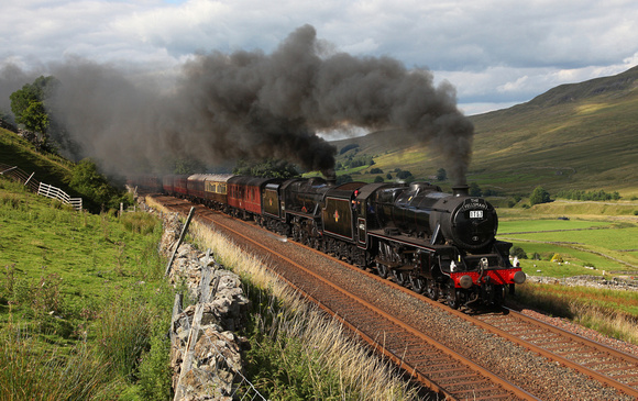 44932 & 45231 head up Mallerstang at Hall Hill on 7.8.13