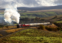 45699 heads up Shap at Greenholme on 9.11.13 with Vintage trains 'Cumbrian Jubilee' to Carlisle.