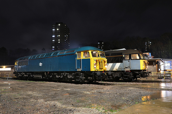 56081 and soon to be DCRs 56301 sit at UKRL Leicester Depot on 2.1.24.