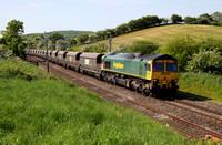 66510 passes Well Heads on 8.6.13 with a Fiddlers Ferry to Carlisle yard service.