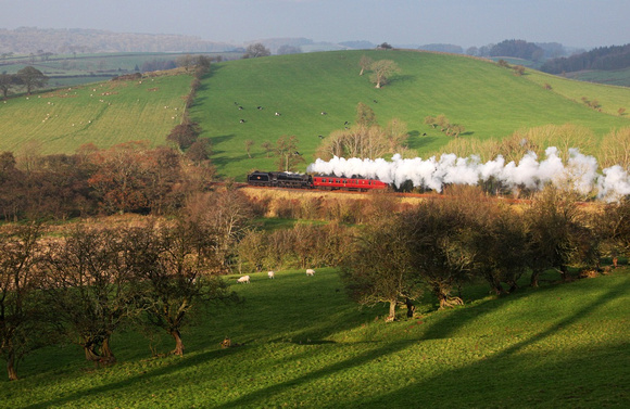 44932 heads away from Arkholme on 16.11.11 with the returning test run to Hellifield.