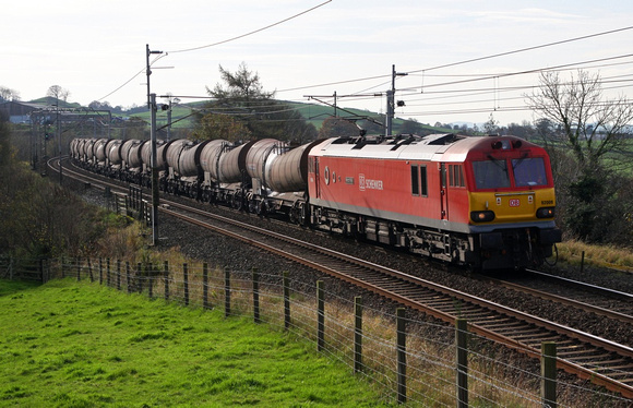 92009 heads past Benson Hall just north of Oxenholme with the China clays on 2.11.11.