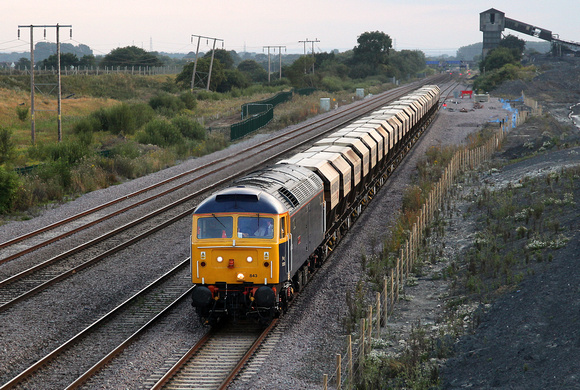 47843 passes Hatfield & Stainforth with the Middleton towers to Goole sand train on 30.7.14.