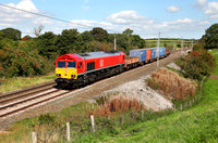 66131 heads past Yealand with the 08.34 Longtown to Fenny Compton MOD train.