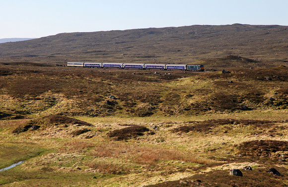 73968 heads away from Corrour on 28.5.18 with the Fort William bound Sleeper.