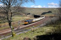 66723 passes Garsdale on 12.4.21 with its Carlisle to Clitheroe empty cements.