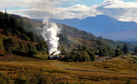 44871 heads away from Glenfinnan on 1.10.16 with the Jacobite service to Mallaig.