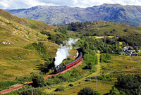 44871 heads away from Morar on 1.8.16 with the afternoon 'Jacobite' service to Mallaig.