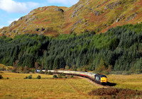 37612 & 37601 head away from Glenfinnan with the Autumn West Highlander tour to Mallaig on 1.10.16.