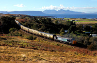 37601 & 37612 head for Arisaig with the ECS from  the Autumn West Highlander tour.