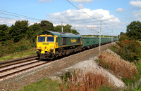 66605 passes Yealand with the Hardendale to Tunstead empties.