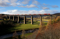 The 07.55 Inverness to London Kings Cross service heads over Findhorn viaduct at Tomatin on 3.5.16.