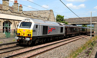 67026 heads away from Carnforth to Oxenholme for the second time on 17.7.13.