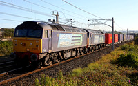 57003 & 57007 pass Carnforth on 31.8.12 with 4M34 Coatbridge to Daventry.