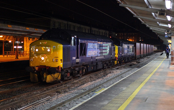 37261 & 37405 pass Preston on 3.12.13 with a Sellafield to Southminster service.