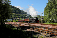 45407 gets away from Fort William with the morning 'Jacobite' service to Mallaig on 1.6.22.