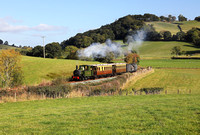 822 heads towards Coppice lane on the Welshpool & Llanfair Rly.