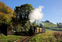 822 The Earl passes Heniarth Halt early in the morning with a mixed on 10.10.22