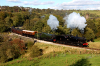 43924 & 2807 head towards Mytholmes Tunnel on  7.10.11