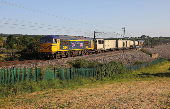 After reverse at Carnforth 69001 heads for Carlisle with 3Q99 Weedkiller