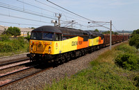 56087 & 56105 pass Carnforth with 6J37 on 8.7.13.
