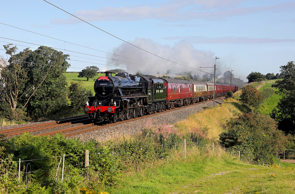 44932 passes Bay Horse on 8.8.23 with the Pendle Dalesman tour to Carlisle.