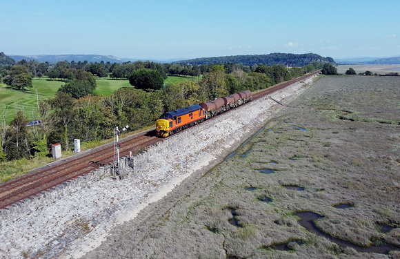 37405 heads towards Grange Over Sands on 4.9.23 with a Arpley to Workington Docks wagon move.