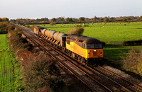 56096 & 56113 pass Hargrave on 9.11.17 with its Shrewsbury Coleham  to Shrewsbury Coleham  RHTT.