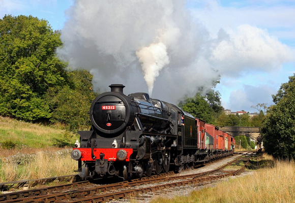 45212 departs Haworth with the Freight on 7.10.11