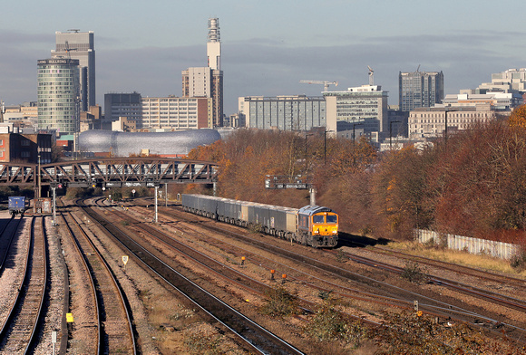 66799 approaches Small Heath on 25.11.23 with 6G34 02.59 Hindlow  to Banbury Reservoir.