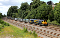 66710 passes Barrow upon Soar on 21.7.20 with its Hotchley Hill to Middlesbrough Dawson empty gypsum