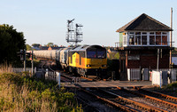 60076 passes Marcheys House on 1.6.20 with the 19.14 Lynemouth Power Stn to Tyne Dock empty biomass service.
