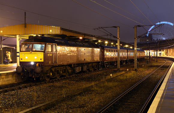 47500 waits at York on 22.12.12 with Railway Touring Groups returning 'The Christmas Yorkshireman'.