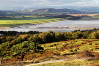 45699 heads over Arnside viaduct on 29.9.18 with the returning Cumbrian Coast Express.