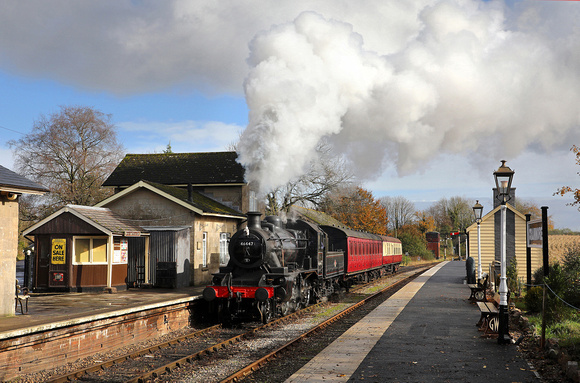 46447 departs from Cranmore station on the East Somerset Railway.