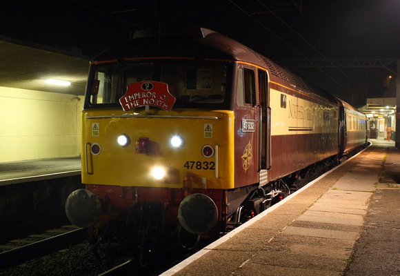 47832 waits for the off at Carnforth, 47790 was on the rear.