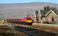 66065 passes Ribblehead on 27.2.19 with the 10.44 New Biggin British Gypsum to Tees Dock.