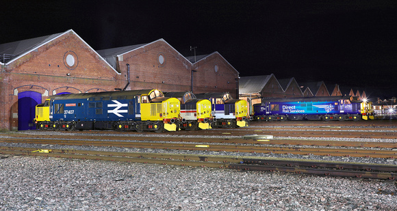 37407, 37419, 37425, 37716 & 37422 at York Holgate works on 16.12.23.