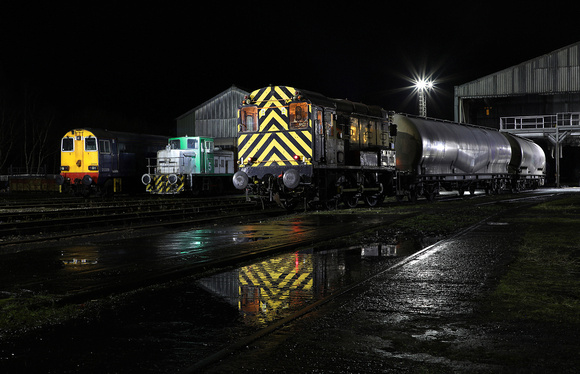 08879, 20309 & shunter No 5 at Breedon Hope Cement works during a organised photoshoot on 18.12.23.Taken during an organised private photo shoot, with the proceeds for charity.With thanks to Jack Brow