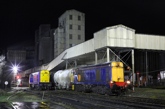 20309 & No2 (ex 20168) on long term hire from Harry Needle at Breedon Hope Cement works on 18.12.23.Taken during an organised private photo shoot, with the proceeds for charity.With thanks to Jack Bro