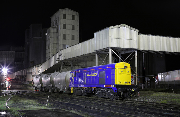 Breedon liveried No2 (ex 20168) on long term hire from Harry Needle pauses at Hope Cement works on 18.12.23.Taken during an organised private photo shoot, with the proceeds for charity.With thanks to