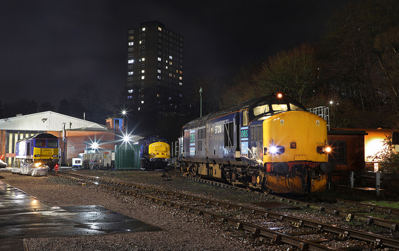 Recently purchased by Europhoenix, 37218 at UKRL Leicester Depot on 2.1.24, 37611 & 60028 for company.
